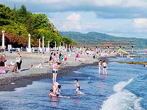 Abkhazia: Pebble beach of Sukhumi