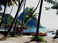 St. Lucia: One of the two ’Pitons’ - seen from Soufrire