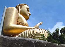 Sri Lanka/Dambulla: Buddha im Goldenen Tempel bzw. Felsentempel
