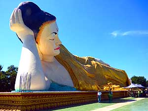 Myanmar/Bago: Myathalyaung Buddha - 269 ft. [82m] long