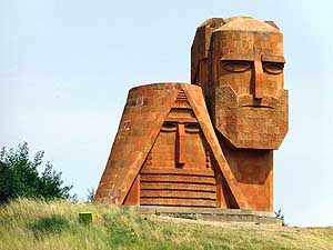 Nagorno-Karabakh/Stepanakert: The Monument 'Tatik u Papik'