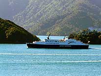 New Zealand: South to North Island - Ferry Picton-Wellington, here in Queen Charlotte Sound, Marlborough/South Island