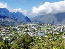 Réunion: View from 'La Roche Merveilleuse' to Cilaos
