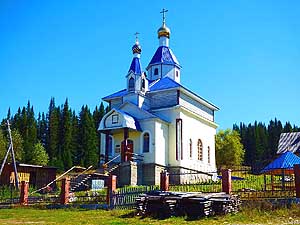 Russland/Altai Republik/Choya: Maria-Himmelfahrtskirche