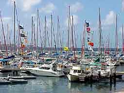 BVI: Masts of the ’Sunsail’ marina