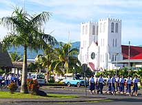 Apia/Upolu/Samoa: Daily flag raising at 9am at the Government Office Building