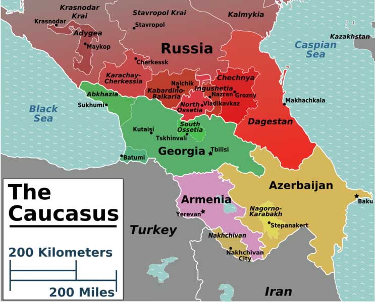 Kaukasus Karte - goudenelftal